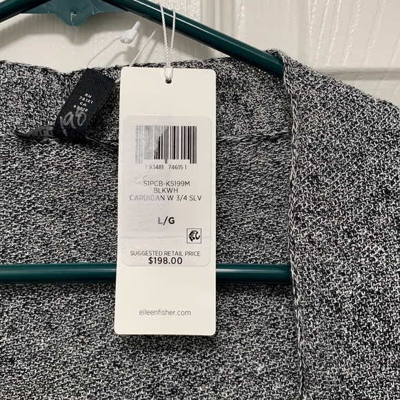 NWT EILEEN FISHER Open Front Organic Linen & Cotton Cardigan - Picture 8 of 8